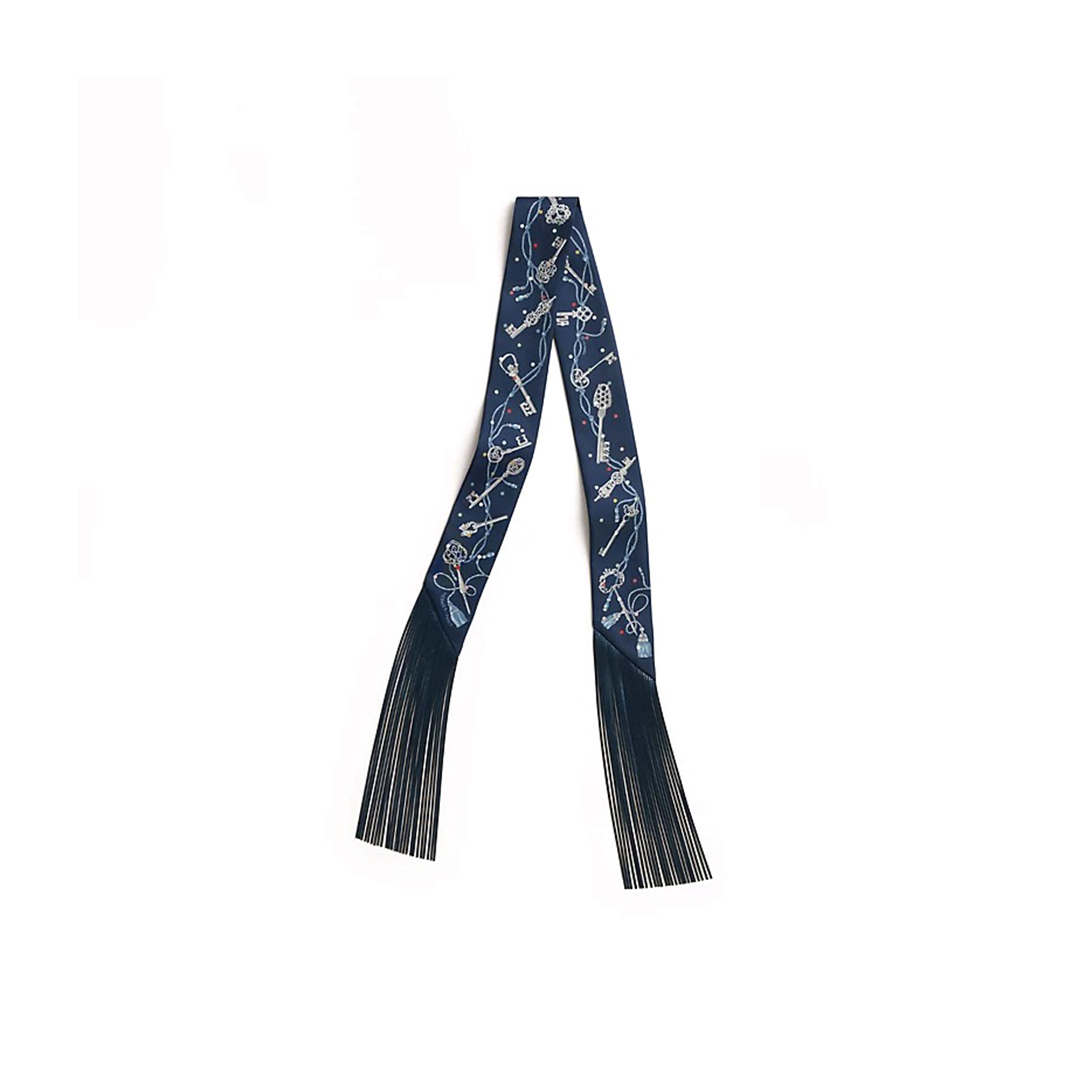 HERMES LES CLES A POIS LEATHER FRINGES TWILLY H853871SV16